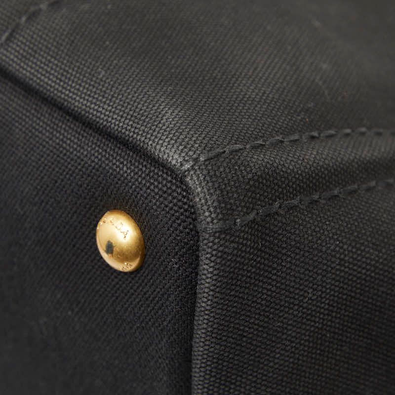 Prada Canapa M Black Canvas Handbag