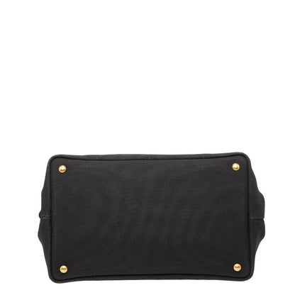 Prada Canapa M Black Canvas Handbag
