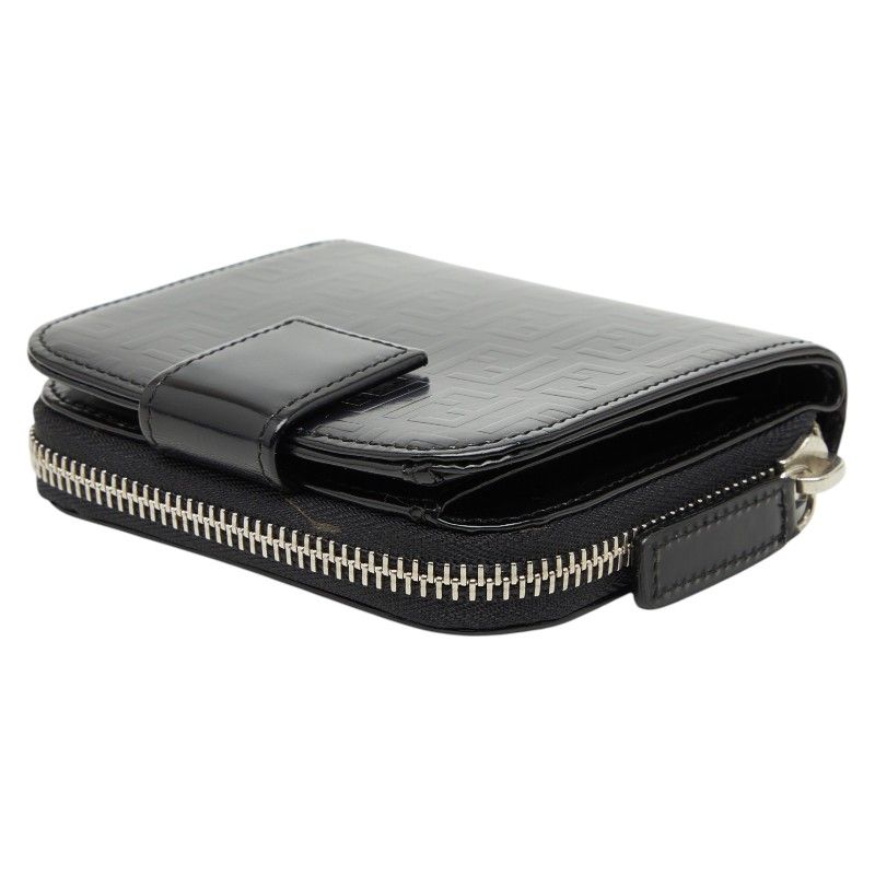 Fendi Zucchino Bifold Wallet Black Patent Leather