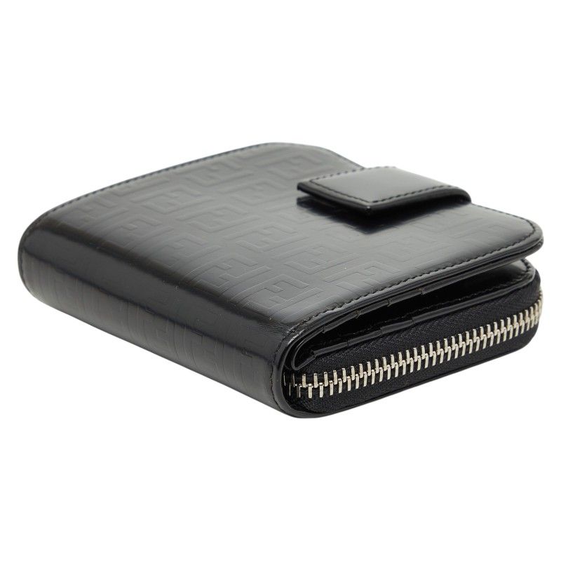 Fendi Zucchino Bifold Wallet Black Patent Leather