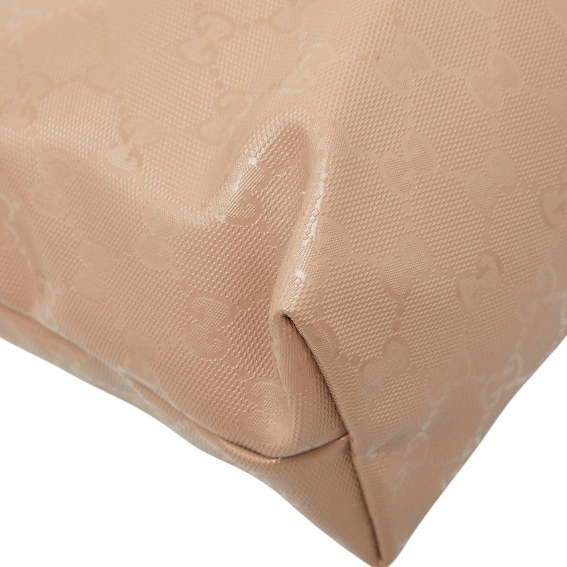 Gucci GG Supreme Tote Shoulder Beige Calf Leather