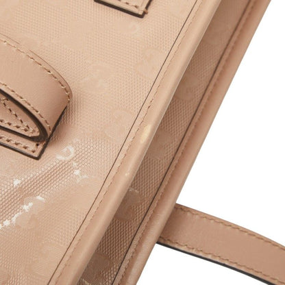Gucci GG Supreme Tote Shoulder Beige Calf Leather