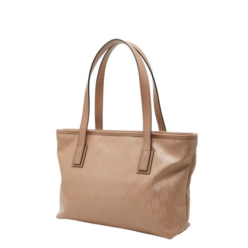 Gucci GG Supreme Tote Shoulder Beige Calf Leather