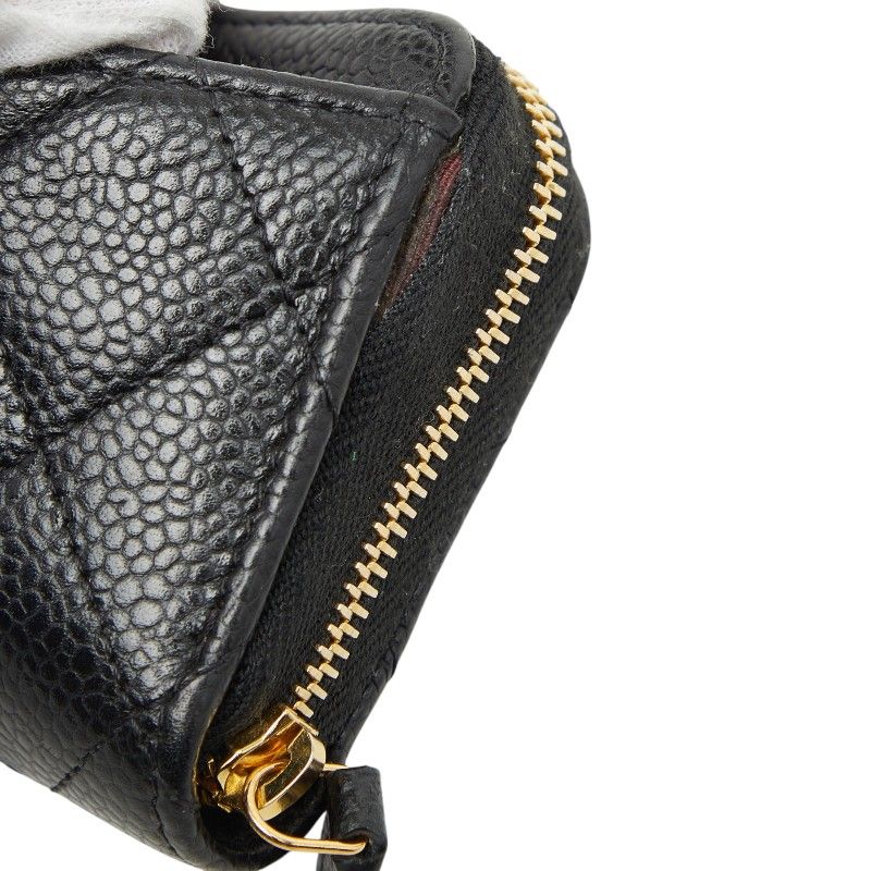 Chanel CC Logo Quilted Classic Zip Coin Purse Black Caviar