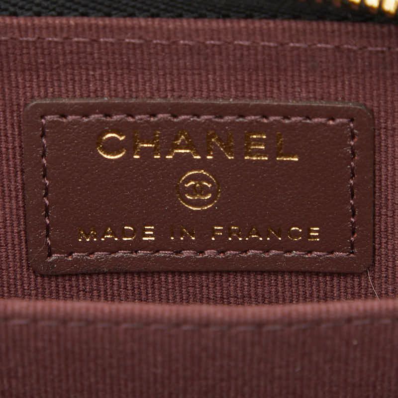 Chanel CC Logo Quilted Classic Zip Coin Purse Black Caviar