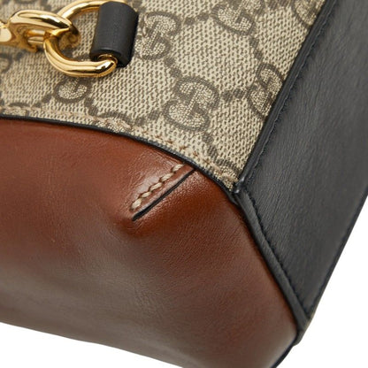 Gucci GG Supreme Padlock Backpack Beige Multicolor Leather