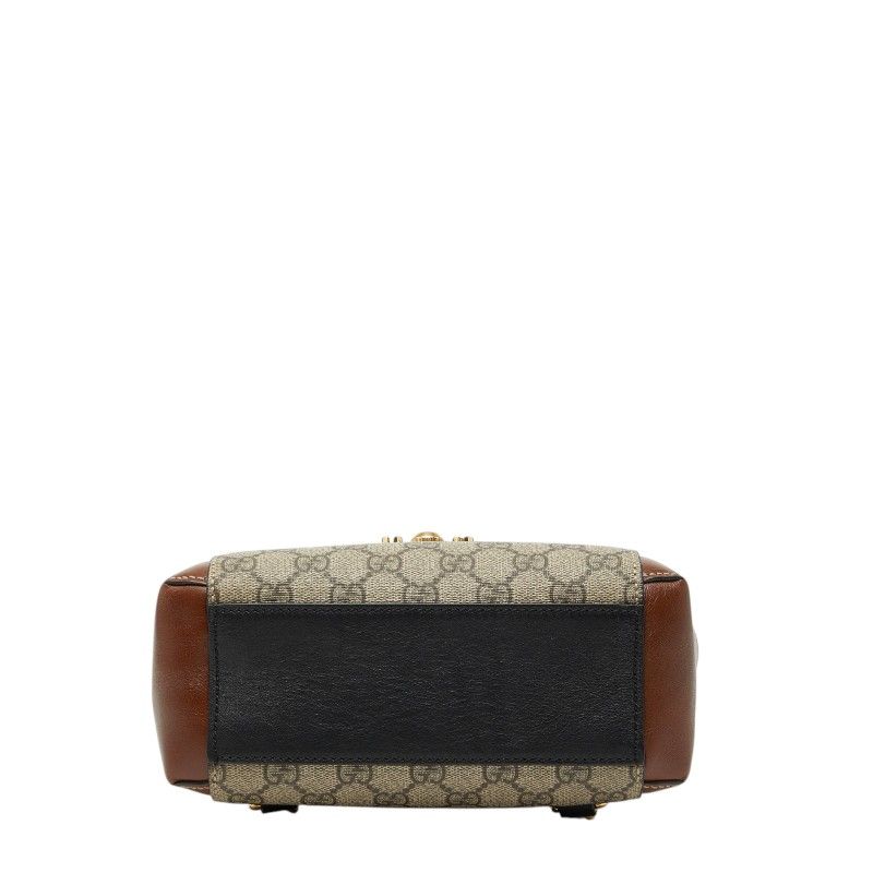 Gucci GG Supreme Padlock Backpack Beige Multicolor Leather