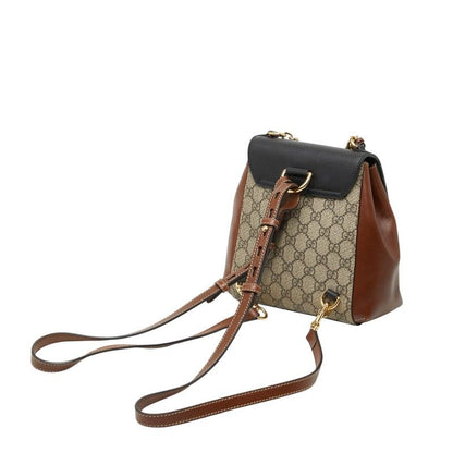 Gucci GG Supreme Padlock Backpack Beige Multicolor Leather