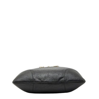 Gucci Horsebit Shoulder Bag Drawstring Black Leather