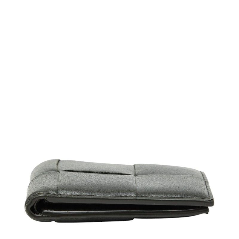 Bottega Veneta Maxi Intrecciato Cassette Bifold Wallet Billfold Khaki Leather