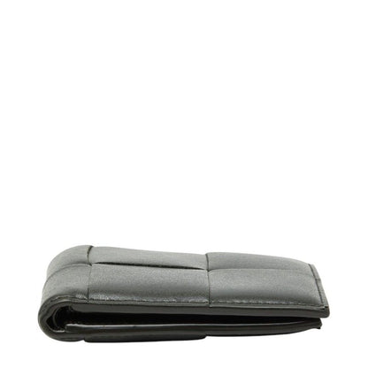 Bottega Veneta Maxi Intrecciato Cassette Bifold Wallet Billfold Khaki Leather