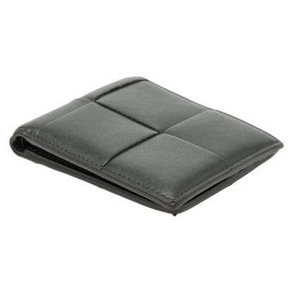 Bottega Veneta Maxi Intrecciato Cassette Bifold Wallet Billfold Khaki Leather