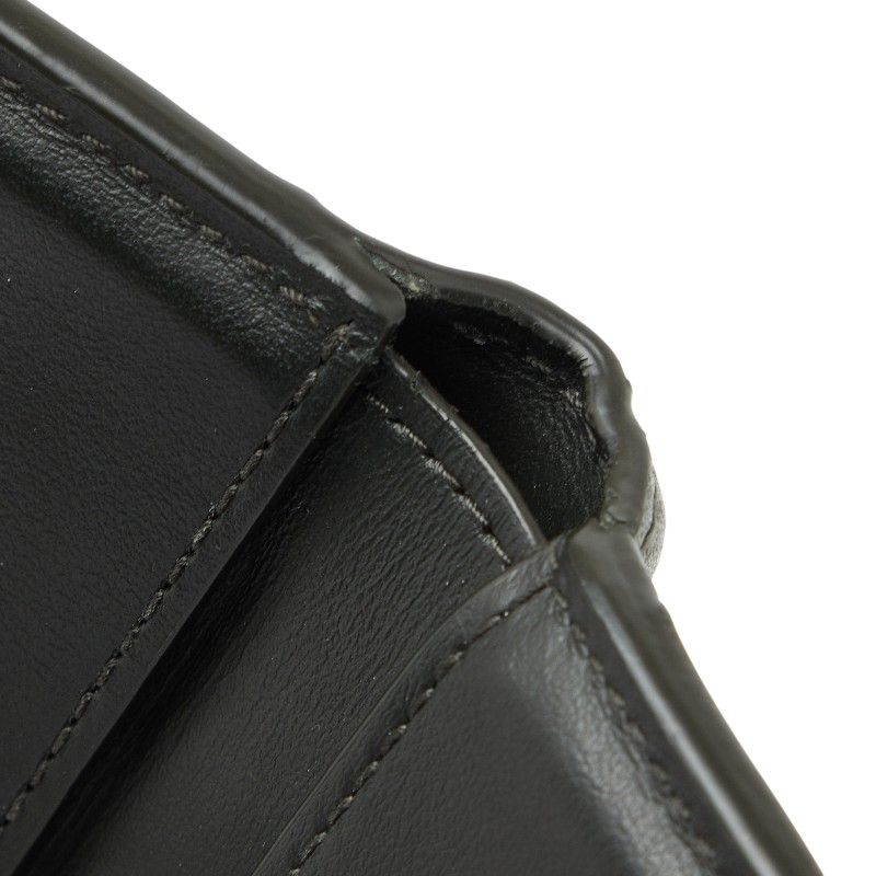 Bottega Veneta Maxi Intrecciato Cassette Bifold Wallet Billfold Khaki Leather