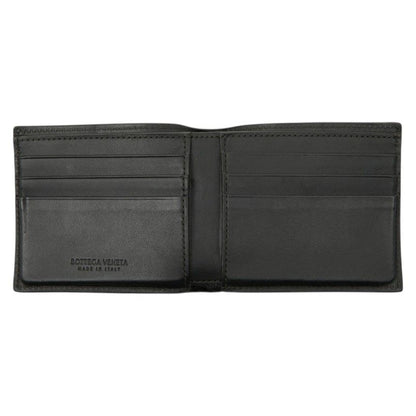 Bottega Veneta Maxi Intrecciato Cassette Bifold Wallet Billfold Khaki Leather