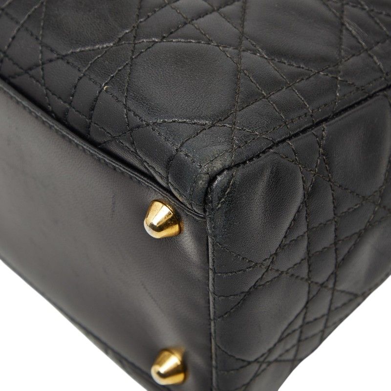 Dior Cannage Large Black Leather Handbag