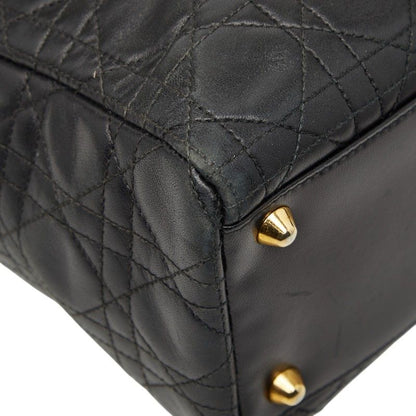Dior Cannage Large Black Leather Handbag