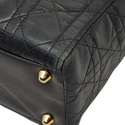 Dior Cannage Large Black Leather Handbag