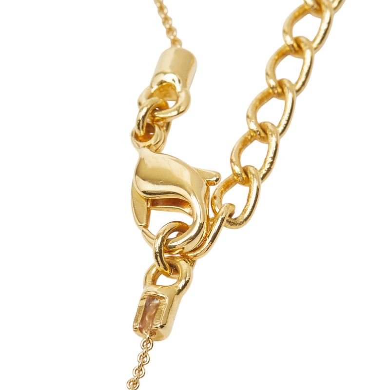 Dior Logo Rhinestone Gold Plated Necklace