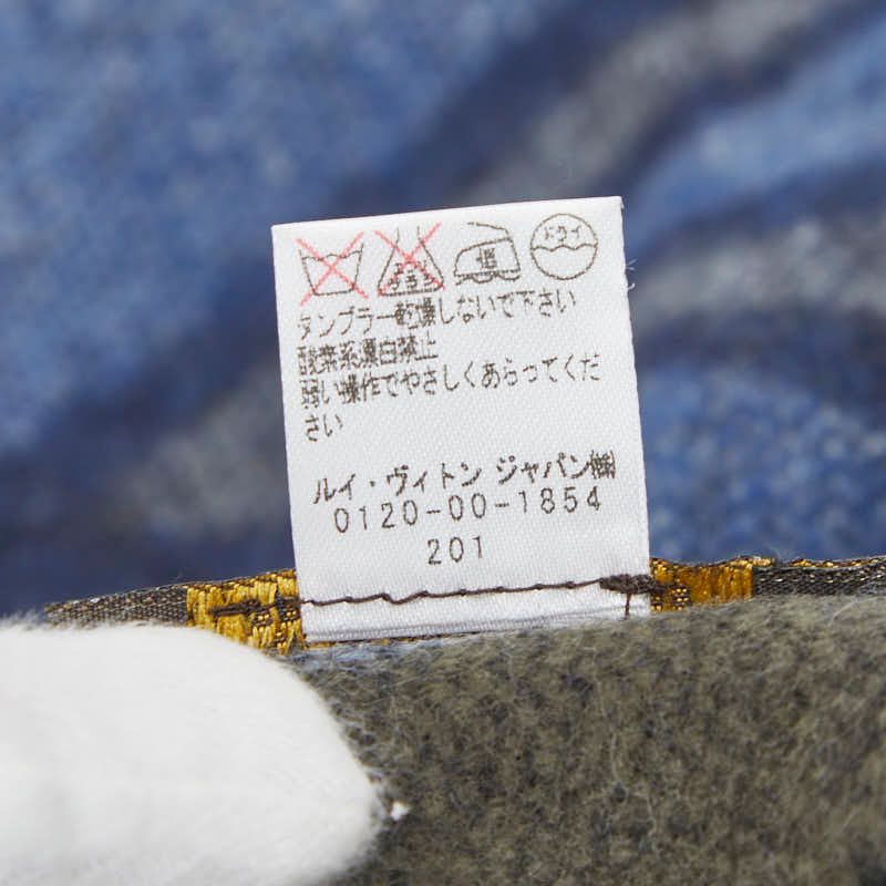 Louis Vuitton Echarpe LV Blue Multicolor Wool Cashmere Scarf