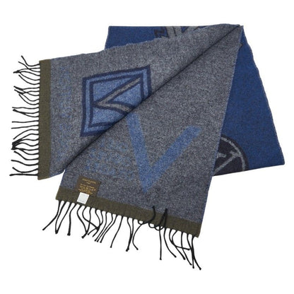 Louis Vuitton Echarpe LV Blue Multicolor Wool Cashmere Scarf
