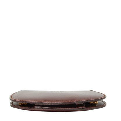 Cartier Must de Cartier Coin Purse Wine Red Gold Leather Wine Bold