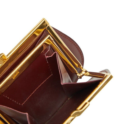 Cartier Must de Cartier Coin Purse Wine Red Gold Leather Wine Bold