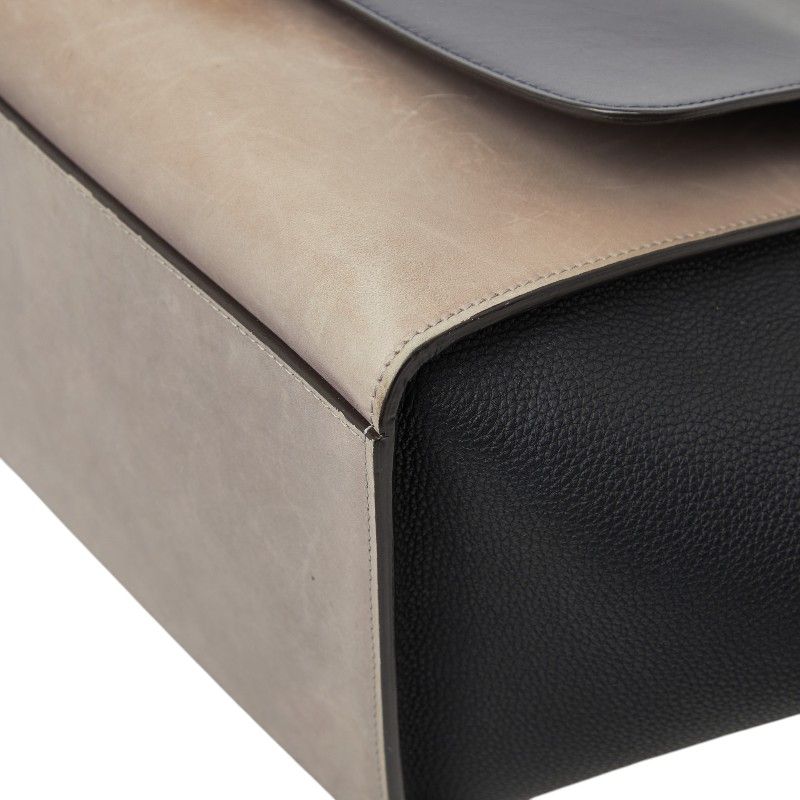 Celine Trapeze Small Tricolor 2-Way Shoulder Bag Beige Black Gray