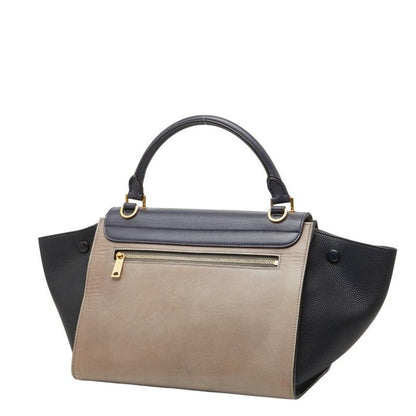 Celine Trapeze Small Tricolor 2-Way Shoulder Bag Beige Black Gray