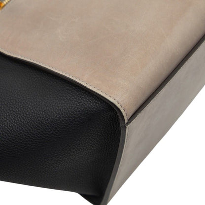 Celine Trapeze Small Tricolor 2-Way Shoulder Bag Beige Black Gray