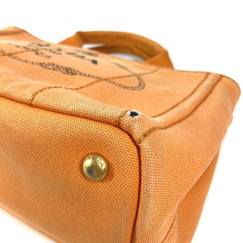 Prada Handbag Canapa Logo Canvas Orange
