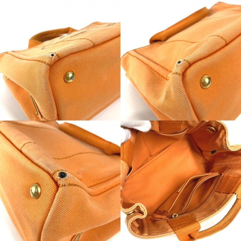 Prada Handbag Canapa Logo Canvas Orange
