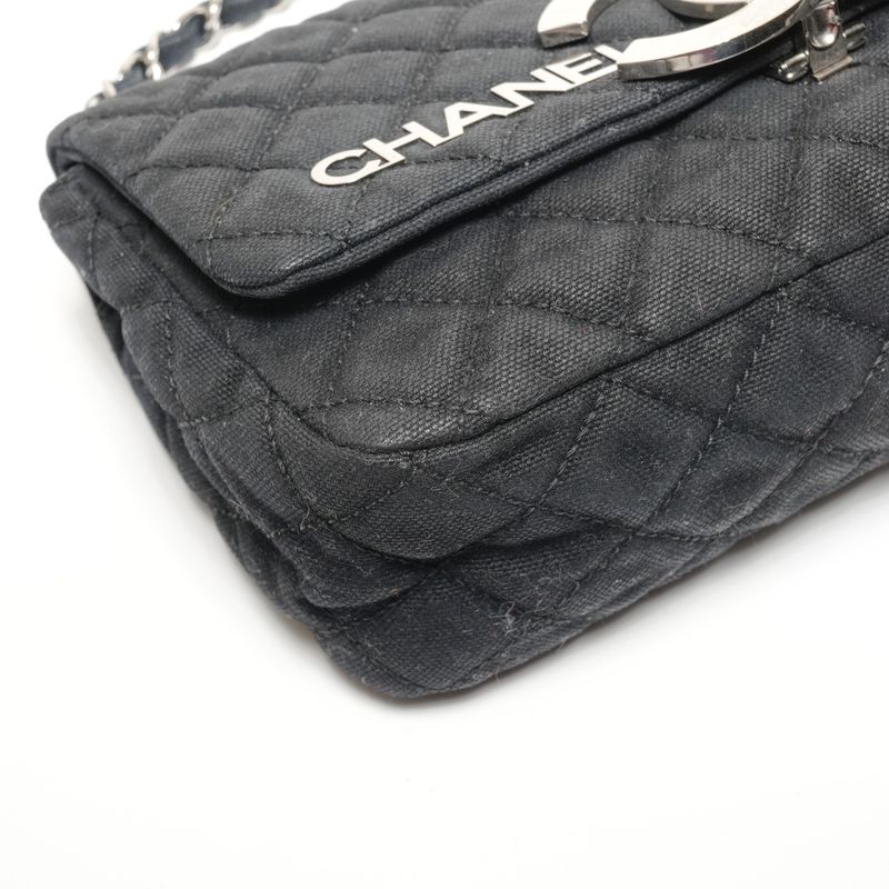 Chanel Shoulder Bag Quilted Canvas CC Logo Flap Chain
