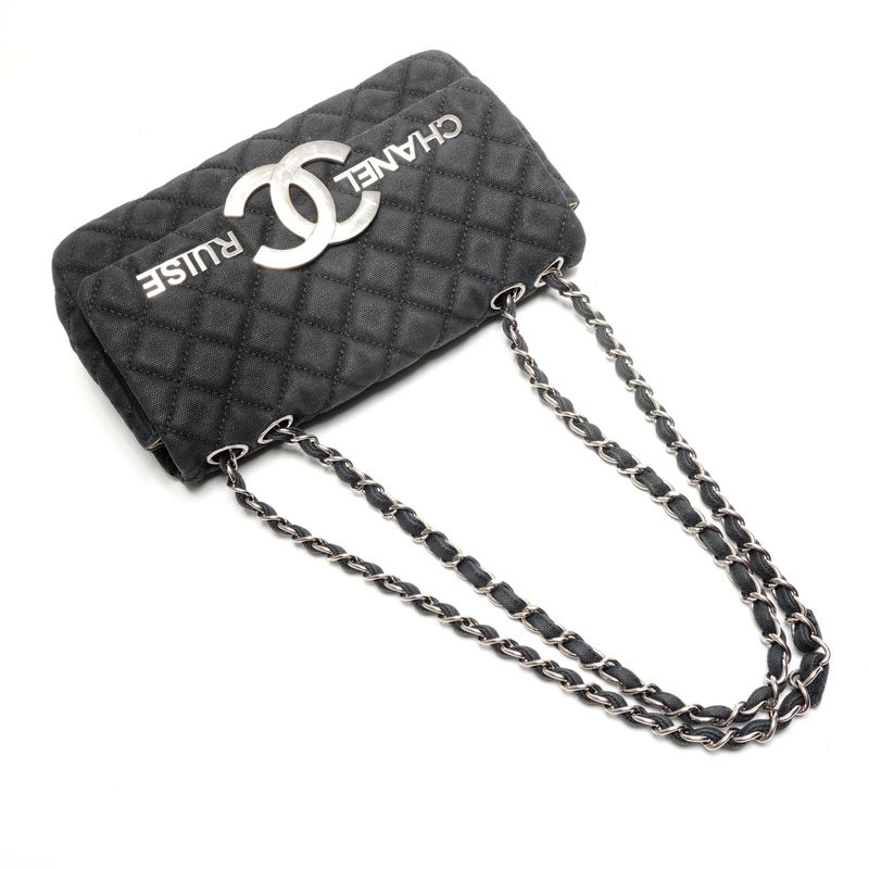 Chanel Shoulder Bag Quilted Canvas CC Logo Flap Chain