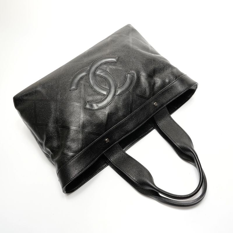 Chanel Tote Perforated Big CC Logo Leather