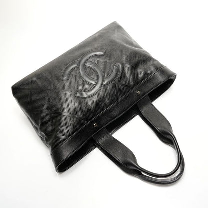 Chanel Tote Perforated Big CC Logo Leather