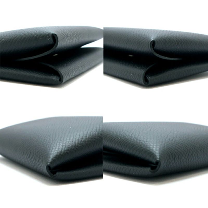 Hermes Calvi Duo Noir Black Epsom Card Case