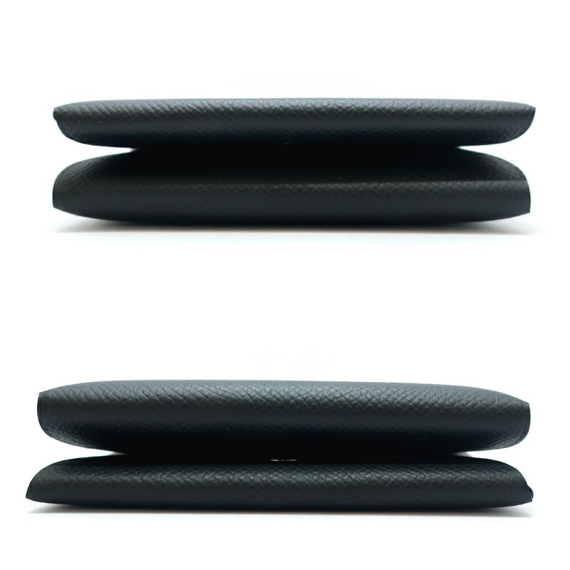 Hermes Calvi Duo Noir Black Epsom Card Case