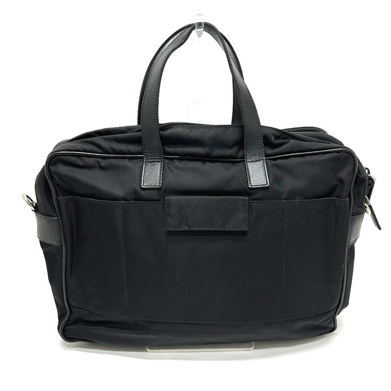 Prada Business Bag Triangle Logo Nylon Leather Black