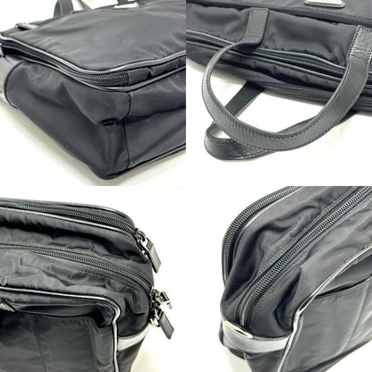 Prada Business Bag Triangle Logo Nylon Leather Black