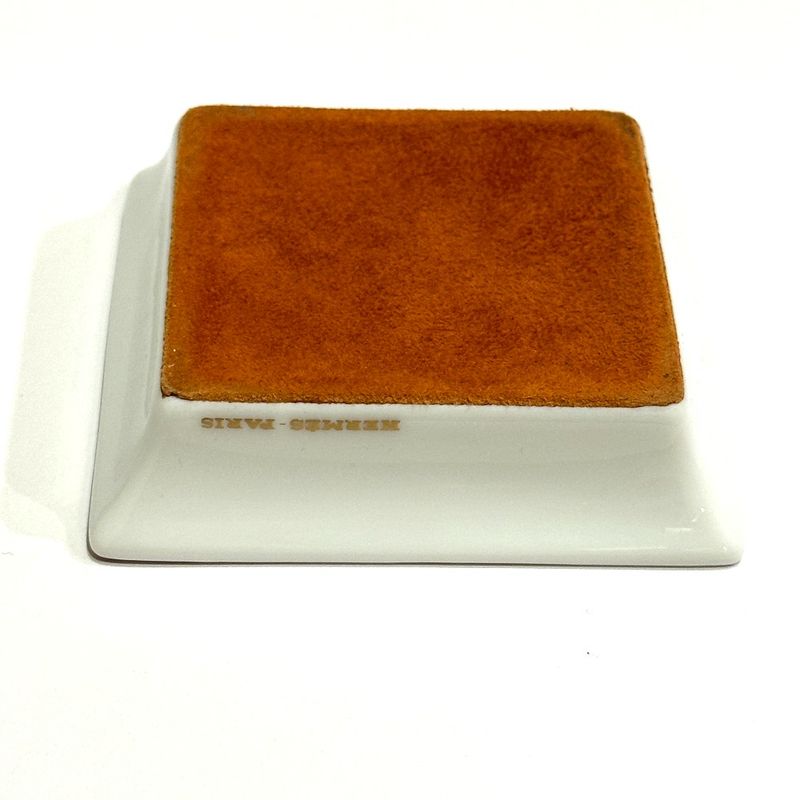 Hermes Plate Ashtray Guccissima Horse Pottery White Hat