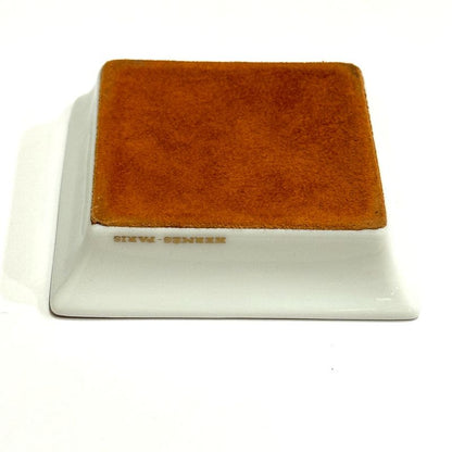 Hermes Plate Ashtray Guccissima Horse Pottery White Hat