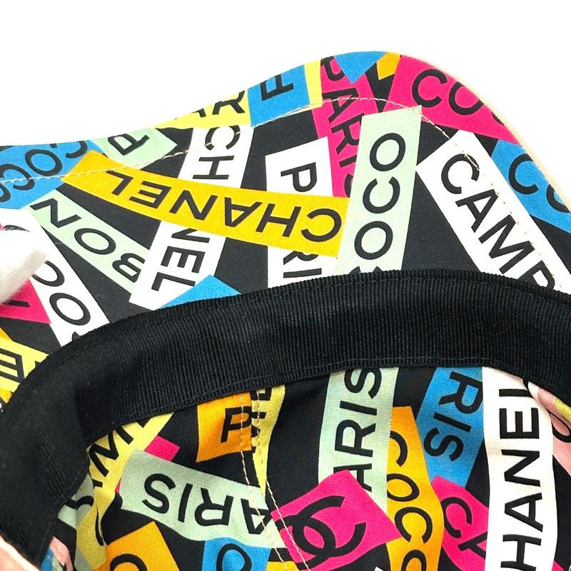 Chanel Cap CC Logo Sequin Cotton Pink