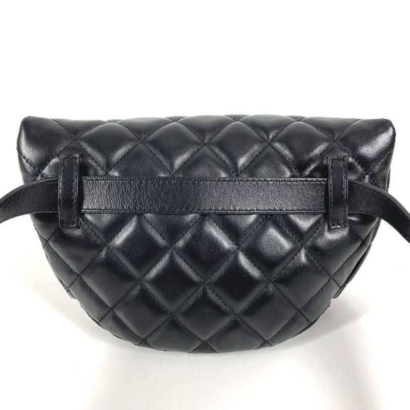 Chanel Belt Bag CC Logo Quilted Leather Black