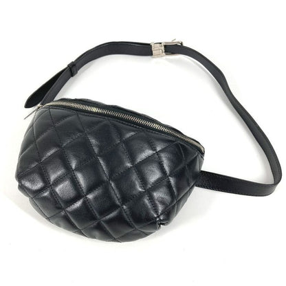 Chanel Belt Bag CC Logo Quilted Leather Black