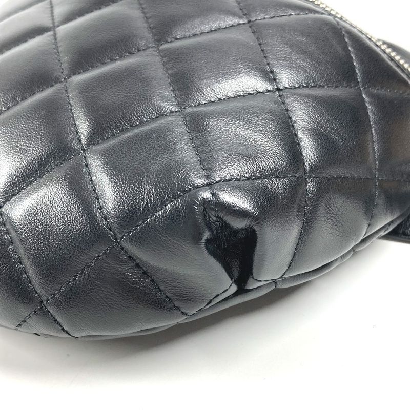 Chanel Belt Bag CC Logo Quilted Leather Black