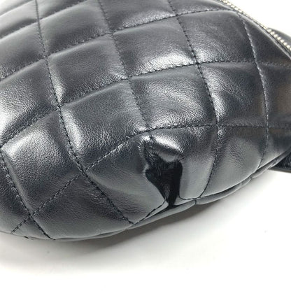 Chanel Belt Bag CC Logo Quilted Leather Black
