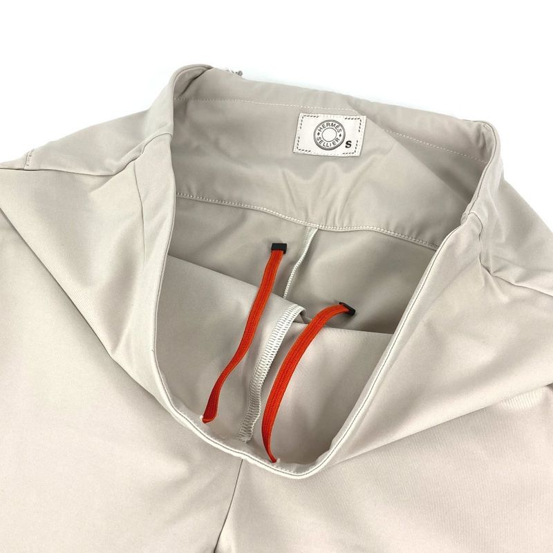 Hermes Pants Logo Leggings Nylon Beige