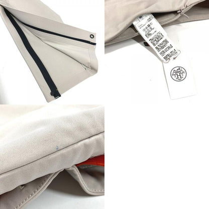 Hermes Pants Logo Leggings Nylon Beige