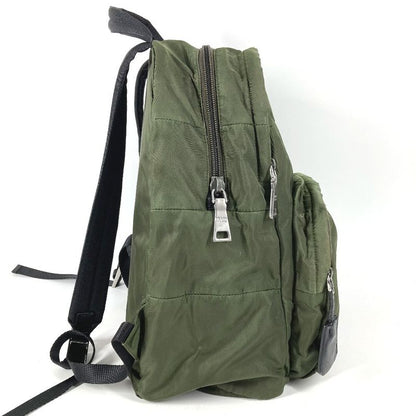 Prada Backpack Triangle Logo Nylon Khaki