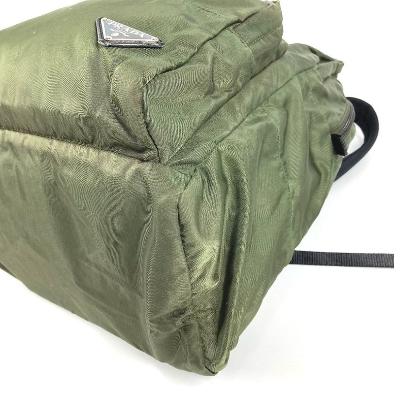 Prada Backpack Triangle Logo Nylon Khaki